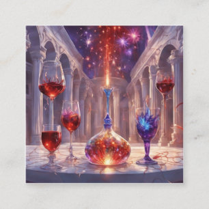 All glassblowing superrealism style urban vampire  square business card