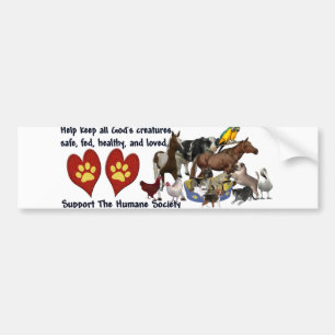 All Gods Creatures Humane Society Bumper Sticker