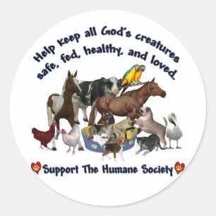 All Gods Creatures Humane Society Classic Round Sticker
