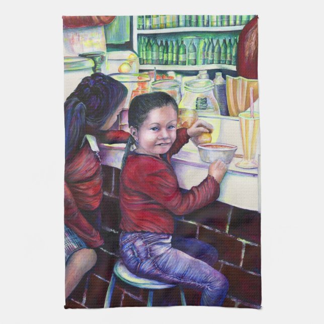 All Good Girls Get Ice Cream Tea Towel (Vertical)