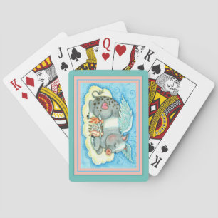 ALL GOOD PIGLETS GO TO HEAVEN, CUTE PIG ANGELS PLAYING CARDS