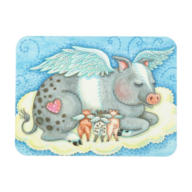 ALL GOOD PIGLETS GO TO HEAVEN MAGNET (Horizontal)