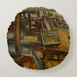 All Great Paintings Starts with One Brush Stoke Round Cushion