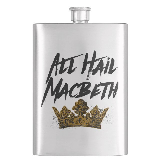 All Hail Macbeth Hip Flask (Front)