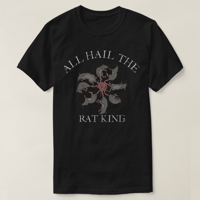 All Hail The Rat King  Mediaeval Rats Rodents Cree T-Shirt (Design Front)