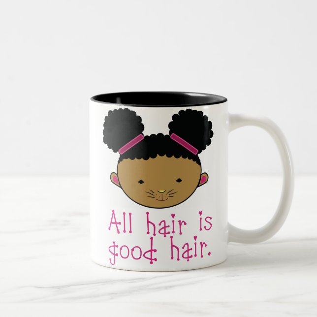 All Hair is Good Hair (Afropuff Bunny) Two-Tone Coffee Mug (Right)
