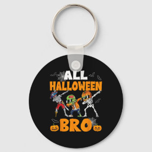 All Halloween Bro Dabbing Skeleton Jack O Lantern Key Ring