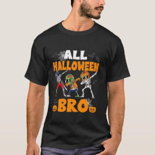 All Halloween Bro Dabbing Skeleton Jack O Lantern T-Shirt