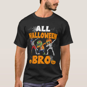 All Halloween Bro Dabbing Skeleton Jack O Lantern T-Shirt