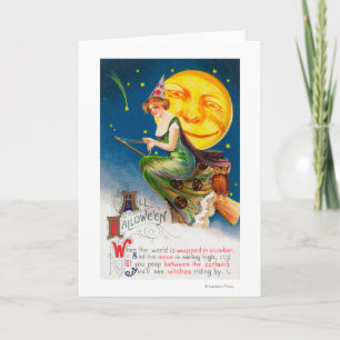 All Halloween Witch on a Broom by Full Moon Card
