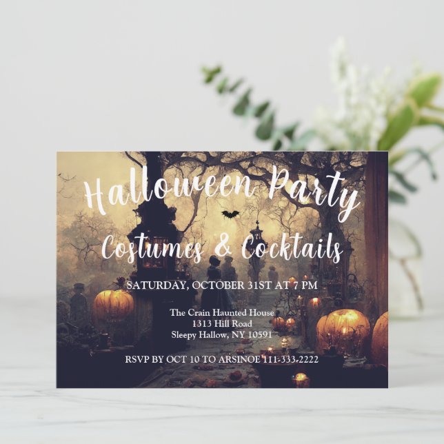 All Hallows Eve Halloween Party Invitation (Standing Front)