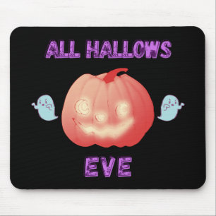All Hallows Eve Halloween Pumpkin and Ghosts Mouse Pad