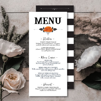 All Hallows Eve Halloween Rose Flat Plate Menu