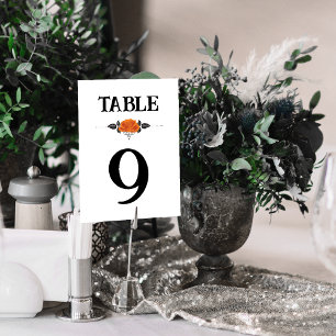 All Hallows Eve Halloween Rose Table Number