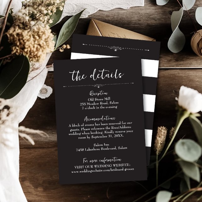 All Hallows Eve Halloween Wedding Details Card (Creator Uploaded)