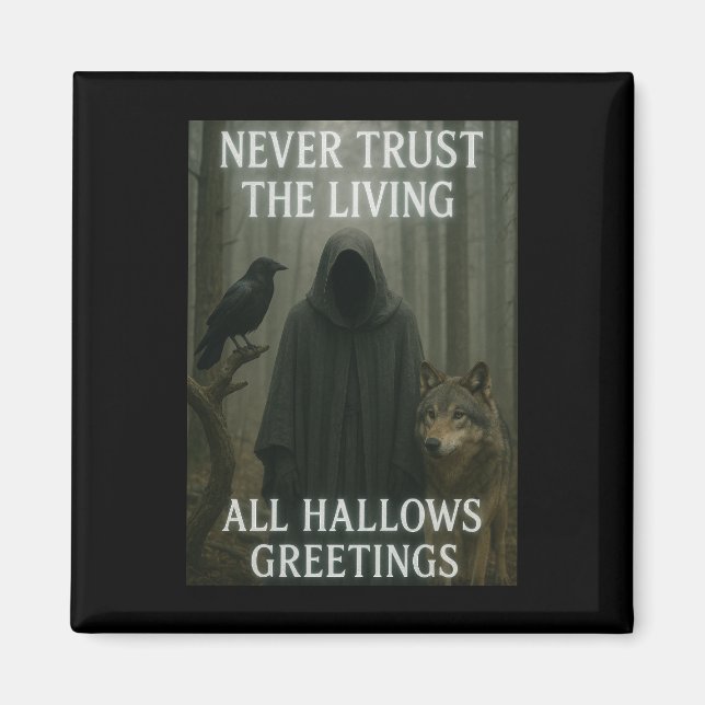 All Hallows Halloween Ghostly Magnet (Front)