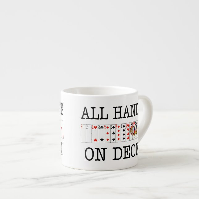 All Hands On Deck Playing Cards Espresso Cup (Front Right)