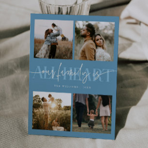 All Heart Denim Blue Multi Photo Valentines Day Holiday Card