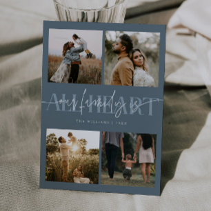 All Heart Slate Blue Photo Valentines Day Holiday Card