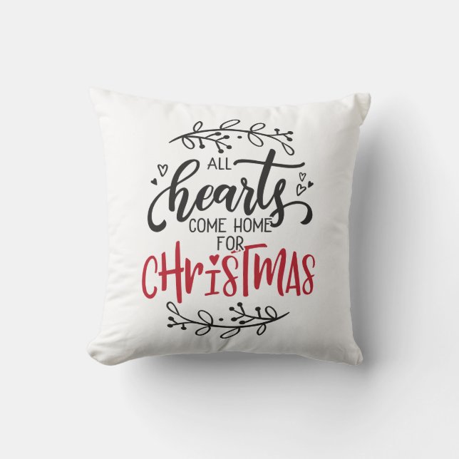 All Hearts Come Home For Christmas Cushion (Front)