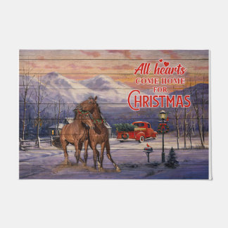 All Hearts Come Home For Christmas Doormat
