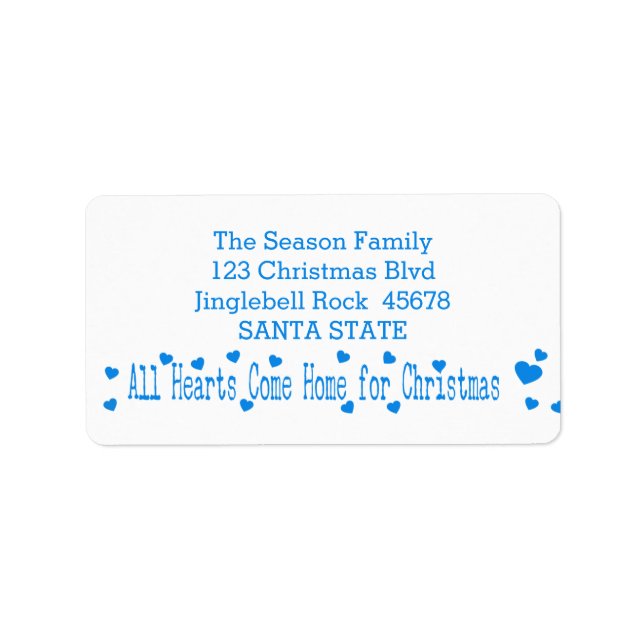All Hearts Come Home for Christmas Label (Front)