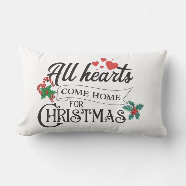 All hearts come home for Christmas Lumbar Cushion (Front)