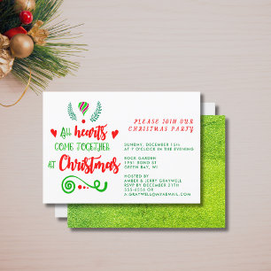 All Hearts Come Together At Christmas Holiday Invitation