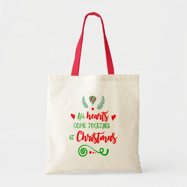 All Hearts Come Together At Christmas Holiday, ZSG Tote Bag (Front)
