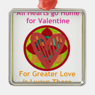All Hearts Go Home for Valentine Art Print Metal Tree Decoration