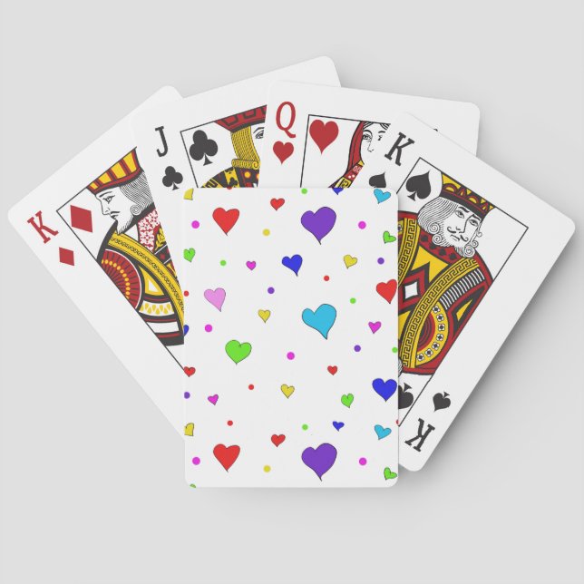All Hearts multi-coloured Classic Playing Cards (Back)