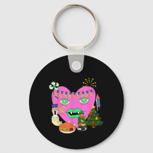 All Holidays in One Weird Holiday Design Key Ring