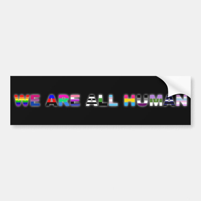 All Human Black Bumper Sticker (Front)