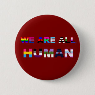 All Human Red 6 Cm Round Badge