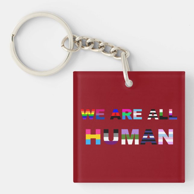 All Human Red Key Ring (Front)