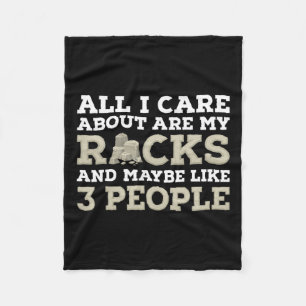 All I Care About Are My Rocks Geology Rock Hunting Fleece Blanket