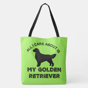 All I Care About Is My Golden Retriever Silhouette Tote Bag
