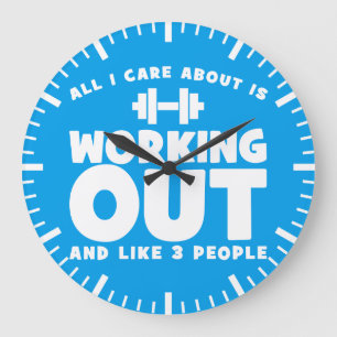 All I Care About Is Working Out - Novelty Fitness Large Clock