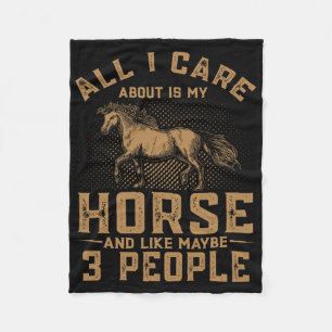 All I Care My Horse Rider Race Horseback Riding Ho Fleece Blanket