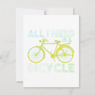 All I Need Is A Bicycle Distressed Cycling Biking Thank You Card
