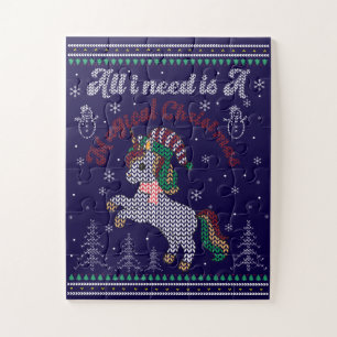 All I Need Is A Magical Christmas, Unicorn Jigsaw Puzzle