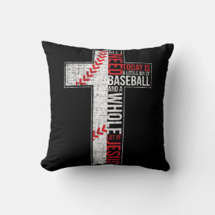 All I Need Is Baseball & Jesus Christian Cross Fai Cushion