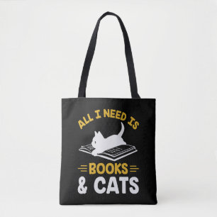 All I Need Is Books And Cats Tote Bag