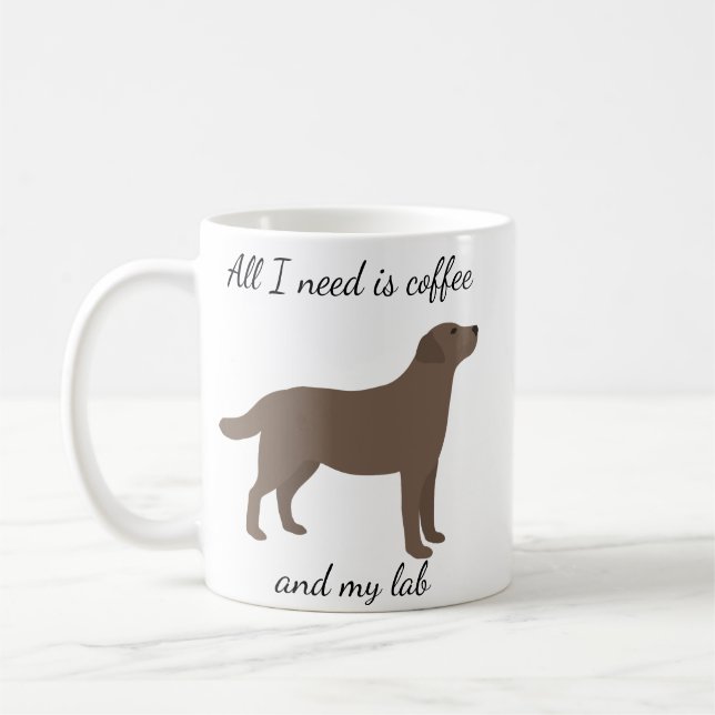 All I Need is Coffee and My Lab Chocolate Mug (Left)