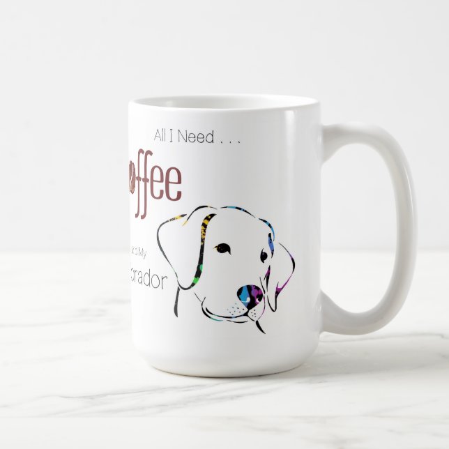 All I Need is Coffee and My Labrador Coffee Mug (Right)