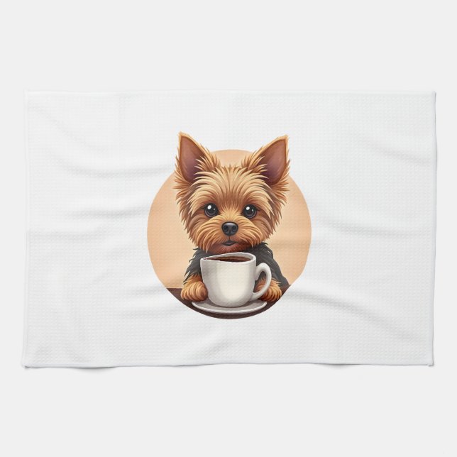 All I Need is Coffee and My Yorkie Tea Towel (Horizontal)