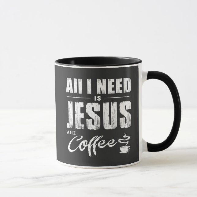 All I Need Is Jesus And Coffee Typography Mug (Right)