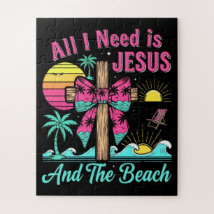 All I Need Is Jesus And The Beach Jigsaw Puzzle