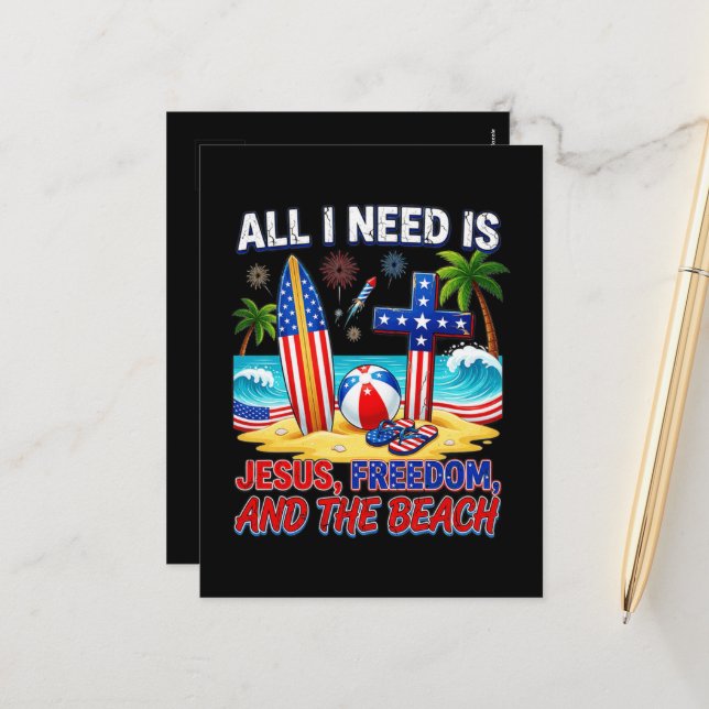 ALL I NEED IS JESUS HOLIDAY POSTCARD (Front/Back In Situ)