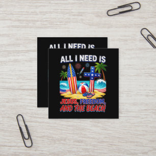 ALL I NEED IS JESUS SQUARE BUSINESS CARD